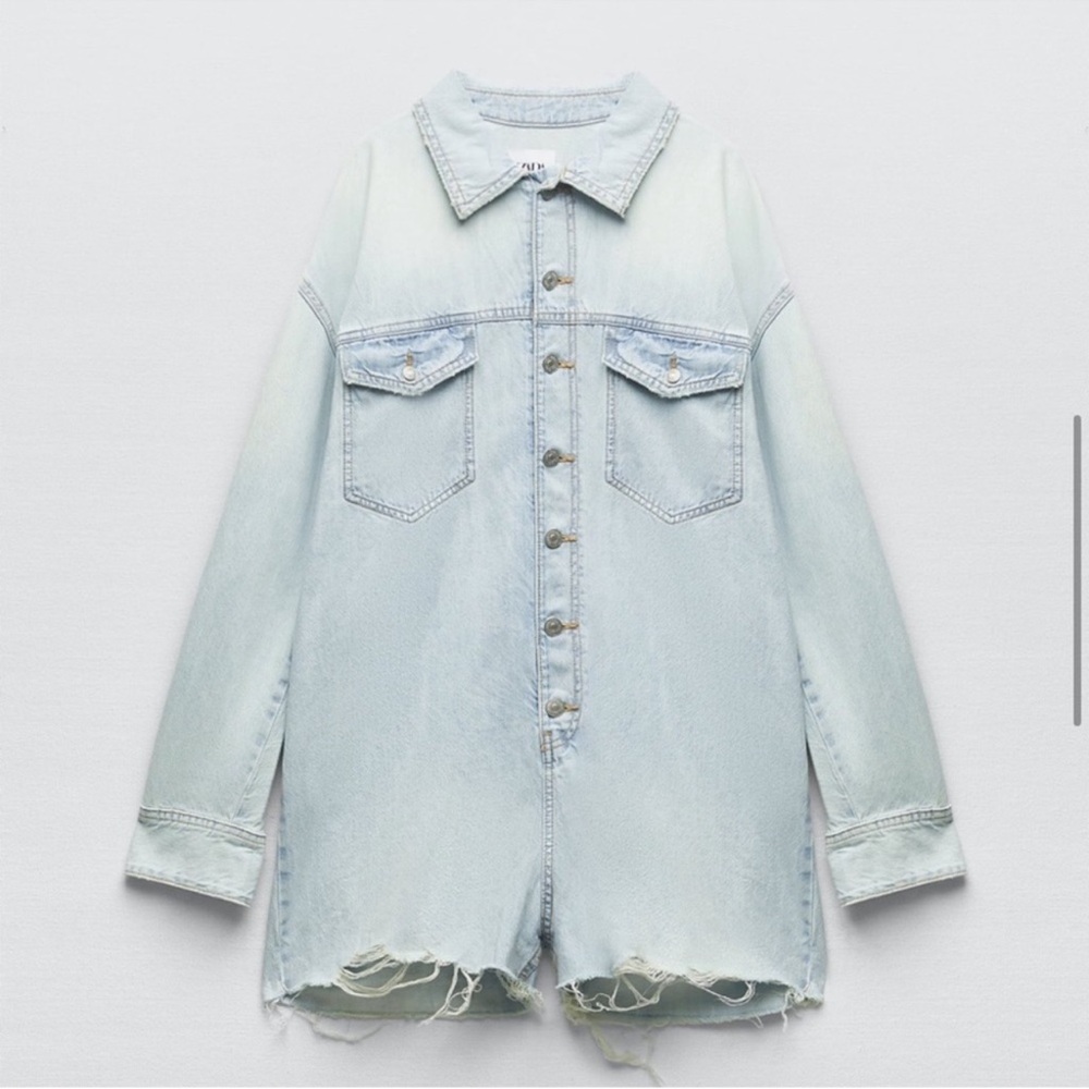 ZARA TRF DENIM SHORT JUMPSUIT